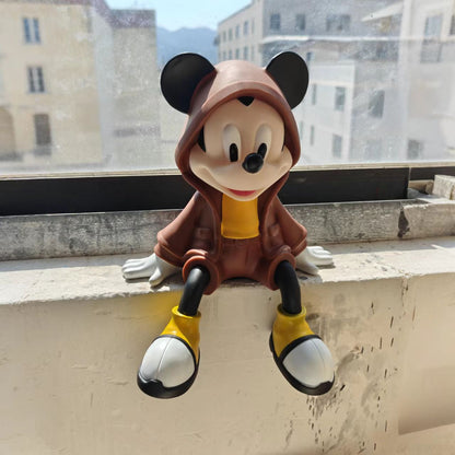 Disney Mickey Mouse Hoodie Sitting Figurine – Cute Kawaii Mickey Mouse Shelf Decor Showpiece for Bedroom, Office Desk & Home Decoration