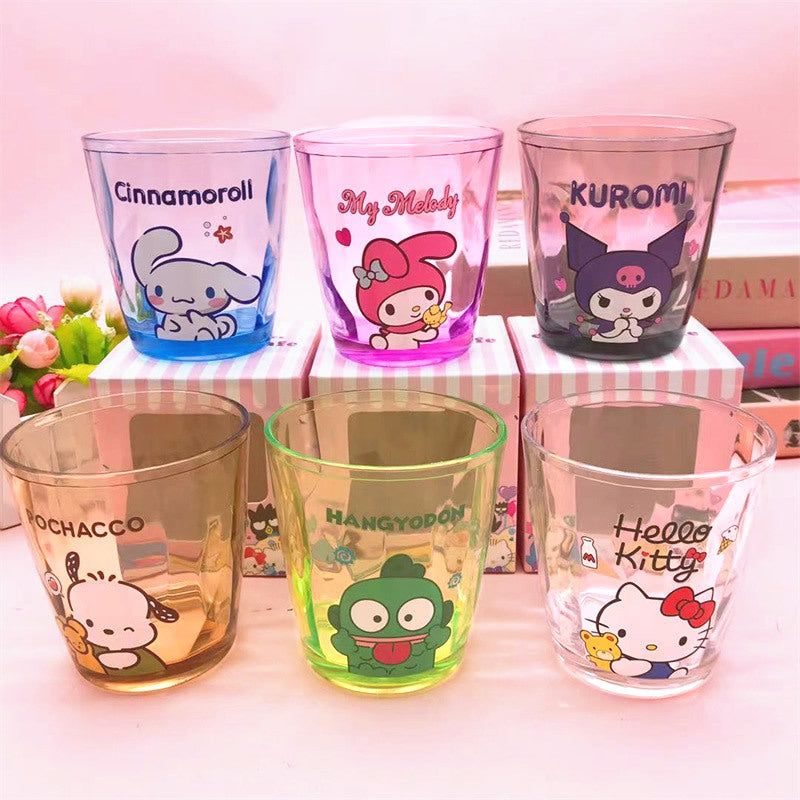Sanrio Kawaii Cartoon ABS Plastic Cup (Single Piece) – Hello Kitty, Kuromi, My Melody, Cinnamoroll, Pochacco, Hangyodon | Cute Transparent Drink Cup