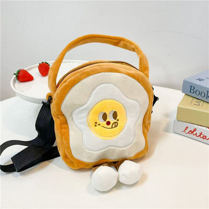 Kawaii Food Plush Sling Bag for Kids & Girls – Cute Hamburger, Fries, Toast & Drink Soft Mini Shoulder Bag
