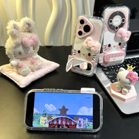 Hello Kitty iPhone Case – Cute Aesthetic Soft Silicone Protective Cover for iPhone 15, 15 Pro, 16, 16 Pro, 17, 17 Pro & 17 Pro Max