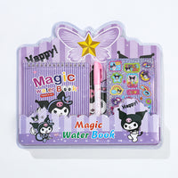 Kawaii Magic Water Coloring Book Set with Refillable Pen – Reusable No-Mess Painting Activity Book for Kids & Toddlers