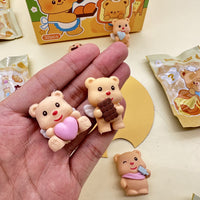 Kawaii Butter Bear Blind Pouch Erasers – Pack of 6 Cute Mini Cartoon Erasers for Kids & Stationery Lovers