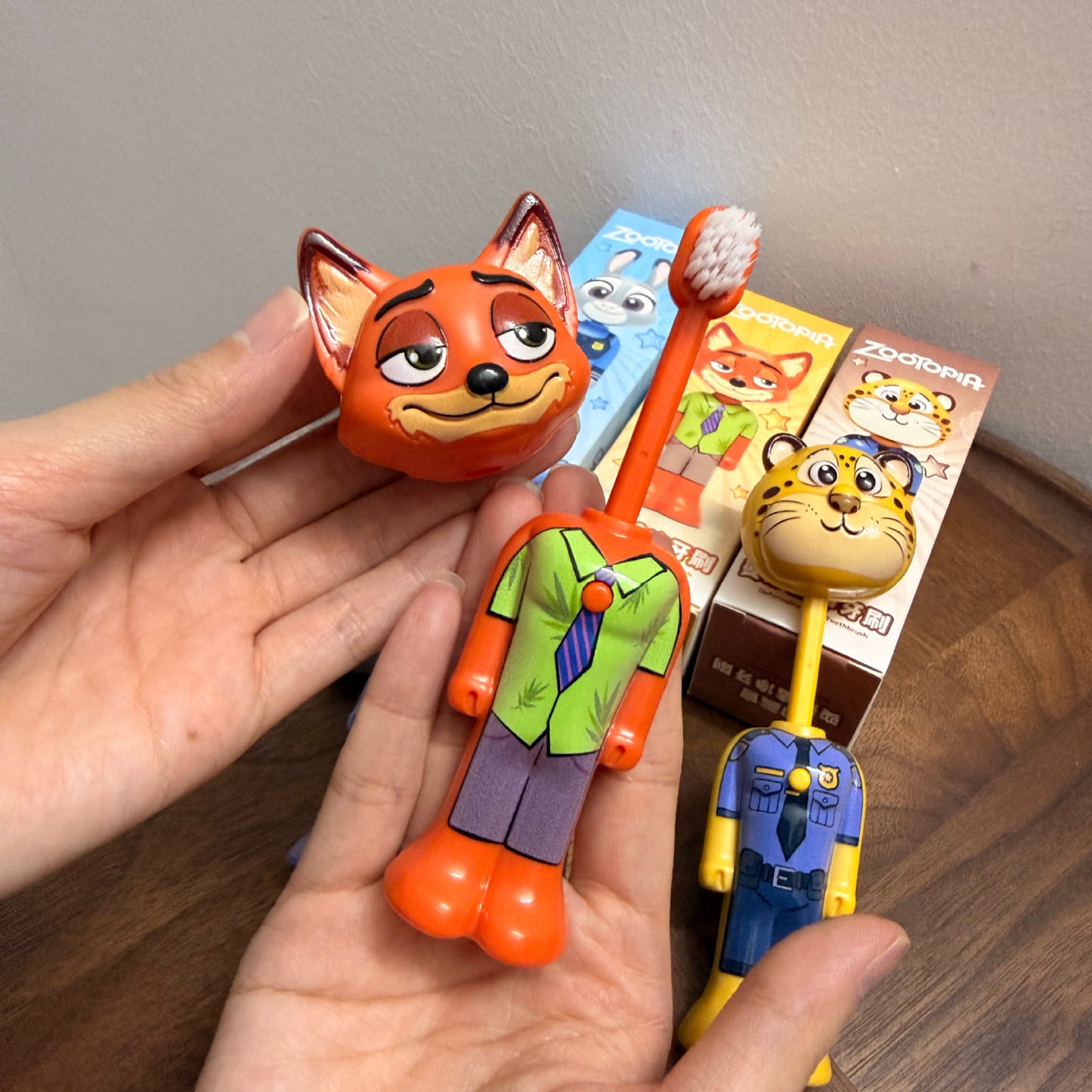 Zootopia Cartoon Kids Toothbrush with Retractable Cover | Judy Hopps, Nick Wilde & Clawhauser Character Soft Bristle Toothbrush for Kids | Portable Travel Toothbrush (1 Pc)