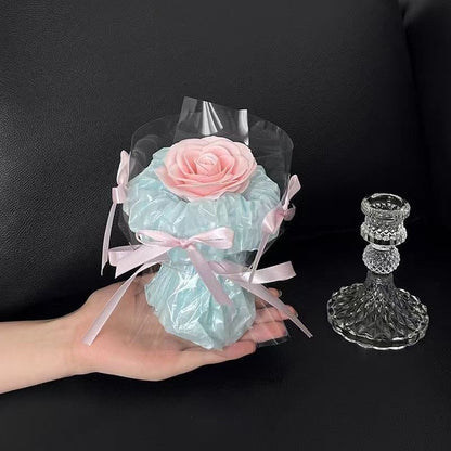 Single Rose Flower Bouquet – Elegant Artificial Rose Gift with Decorative Wrapping & Ribbon | Romantic Birthday, Anniversary, Valentine’s Day Gift
