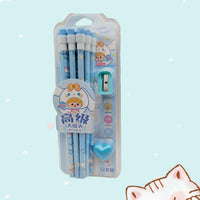 Pig pencil set with Heart Eraser & Sharpner