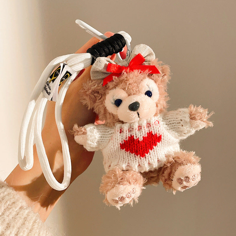 Kawaii Teddy Bear Plush Keychain with Lanyard – Cute Mini Bear Bag Charm | Soft Plush Doll Key Holder for Backpack, Purse & Gifts
