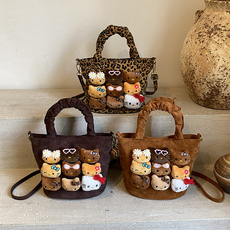 Kawaii Plush Bear Mini Handbag with Sling Strap – Cute Cartoon Tote Purse for Girls & Women (Single Piece)