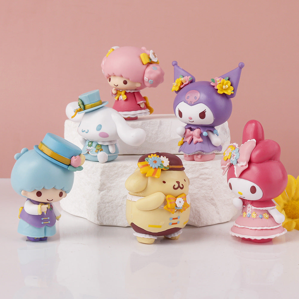 6 PCS Kuromi Flower Season PVC Mini Figures Set – Cute Sanrio Anime Collectibles | Kawaii Desk Decor Toys