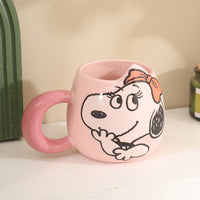 Snoopy Ceramic Mug Set – Peanuts Cartoon Coffee Mug for Kids & Adults | Cute Lucy & Snoopy Printed Cup | Aesthetic Milk Mug Gift