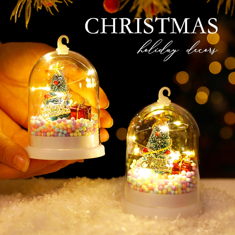 Acrylic Christmas Theme Decoration Lamp – LED Snow Globe Night Light (8×8×11 cm)