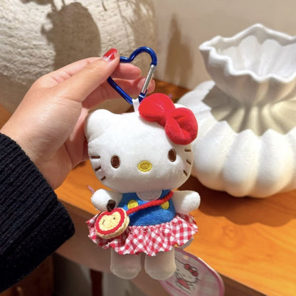 Hello Kitty Plush Keychain with Removable Clothes – Cute Sanrio Soft Toy Bag Charm for Girls