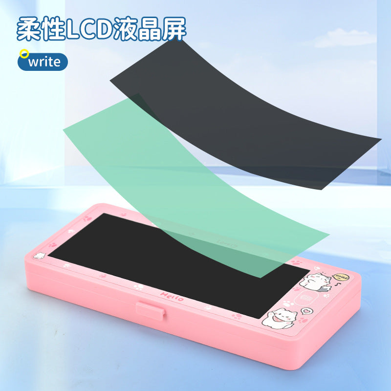 LCD Writing Tablet Pencil Box – Reusable Digital Drawing Pad Stationery Case for Kids | Erasable Drawing Board with Stylus | Smart Study & Art Organizer