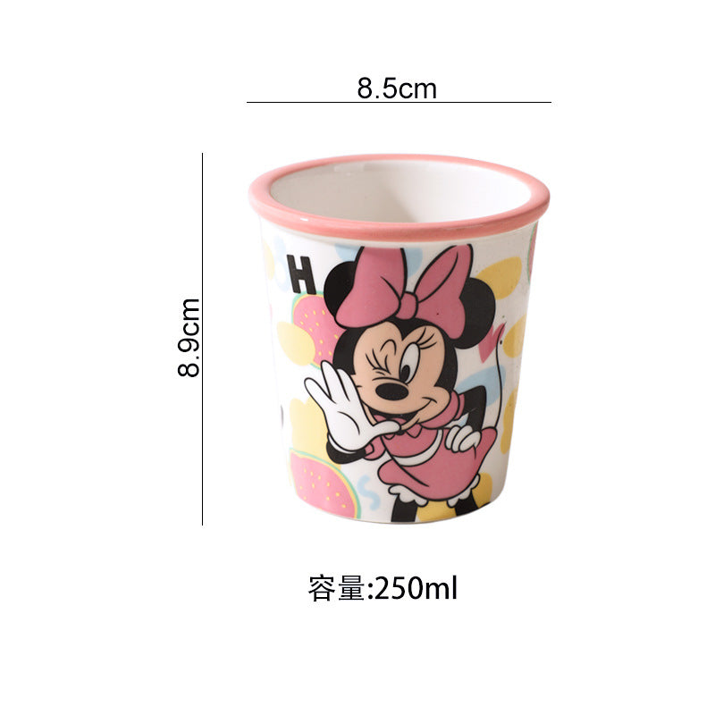 Disney Mickey Mouse, Minnie Mouse, Daisy Duck & Donald Duck Ceramic Coffee Mug Set of 4 – 250ml Cute Cartoon Cups