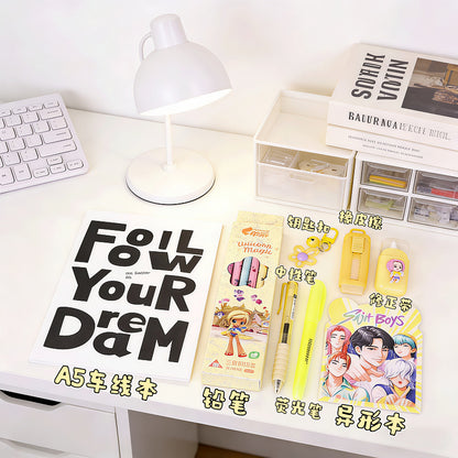 KPOP Stationery Gift Set – Cute Study Kit with Notebook, Pens, Highlighter, Sticky Notes & Accessories for Students & Girls