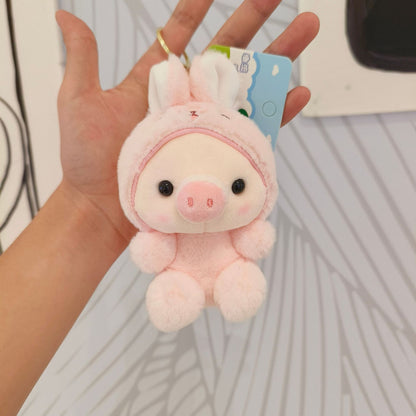 Kawaii Pig Plush Keychain – Cute Animal Soft Toy Keyring (Single Piece)