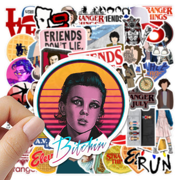 Stranger Things Sticker Pack (50 PCS) | Waterproof Vinyl Stickers | Netflix Series Aesthetic Decals for Laptop, Phone, Bottle, Diary & Scrapbook