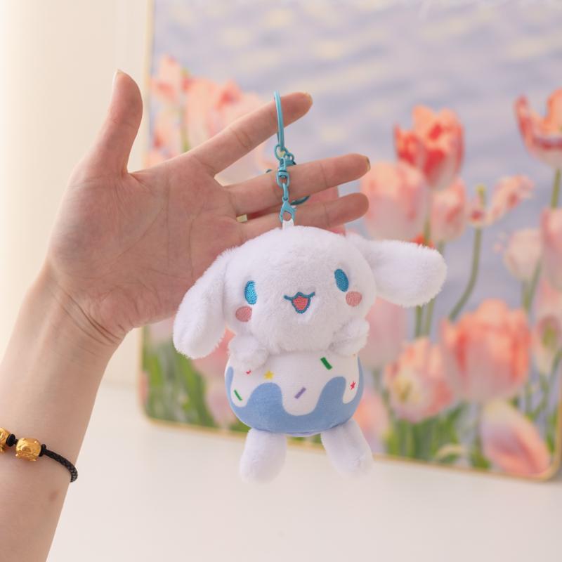 Sanrio Dessert Plush Keychains – Kuromi, My Melody & Cinnamoroll