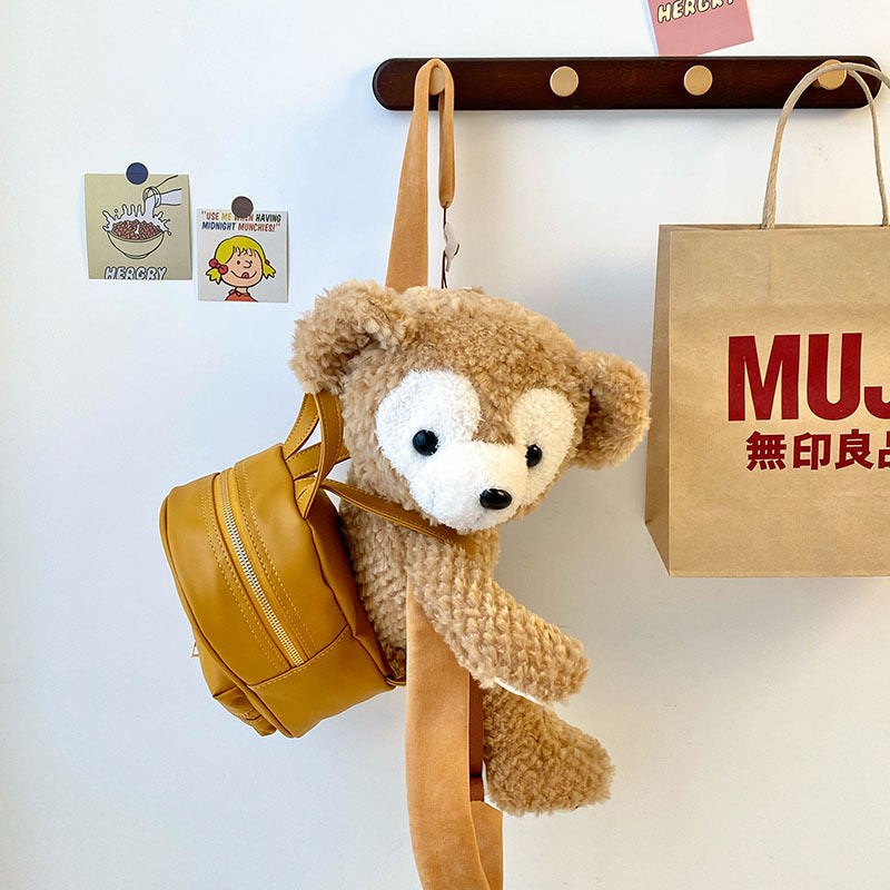 Kawaii Plush Bear Backpack – Cute Teddy Mini Backpack Purse for Girls | Soft Cartoon Plush Bag | Aesthetic Harajuku Style Backpack