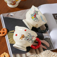 Tom & Jerry Ceramic Coffee Mug Set – Cute Cartoon Kawaii Vintage Style Cups (Tom & Jerry Official Design)