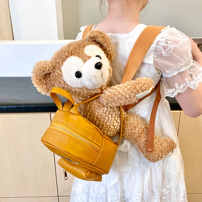 Kawaii Plush Bear Backpack – Cute Teddy Mini Backpack Purse for Girls | Soft Cartoon Plush Bag | Aesthetic Harajuku Style Backpack