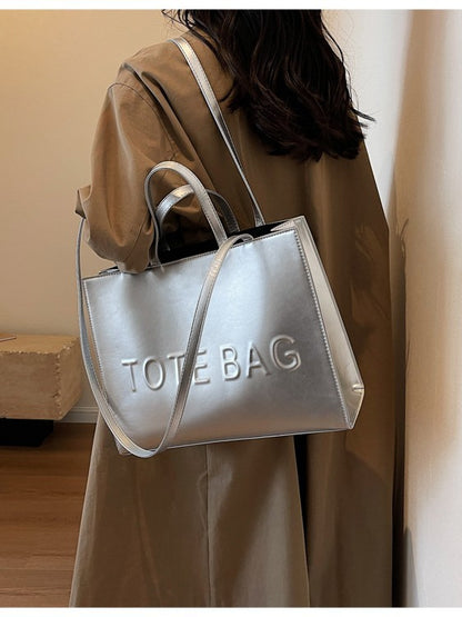 Luxury Embossed Tote Bag for Women – Premium Leather Shoulder Handbag | Large Capacity Office, Shopping & Travel Tote
