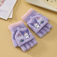 Kawaii Winter Cartoon Kids Convertible Mittens | Cute Sanrio Flip Gloves for Boys & Girls