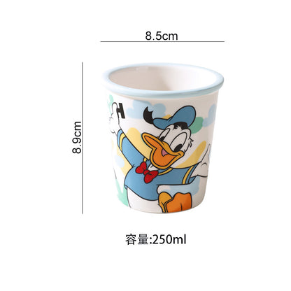 Disney Mickey Mouse, Minnie Mouse, Daisy Duck & Donald Duck Ceramic Coffee Mug Set of 4 – 250ml Cute Cartoon Cups