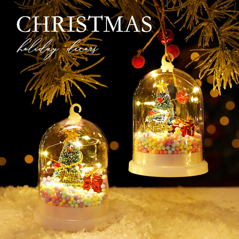 Acrylic Christmas Theme Decoration Lamp – LED Snow Globe Night Light (8×8×11 cm)