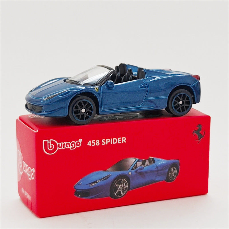 Bburago 1:64 Ferrari 458 Spider Diecast Car Model – Premium Metal Collectible Sports Car Toy (Blue)