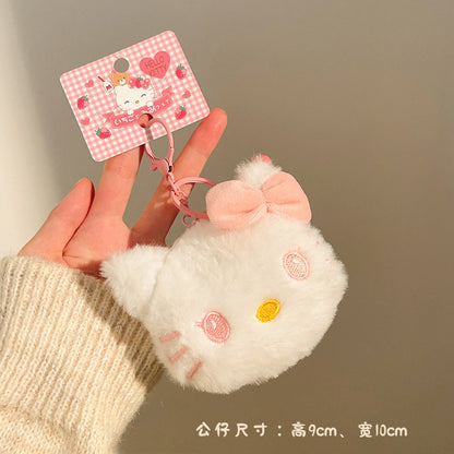 Hello Kitty Plush Punch Whistle Keychain | Cute Soft Kawaii Squeaky Toy Bag Charm for Kids & Girls