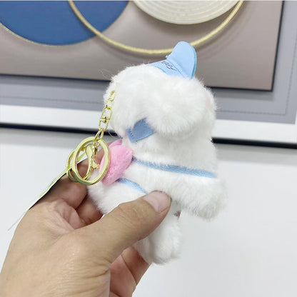 Kawaii Feel Dog Plush Keychain | Cute Fluffy Puppy Bag Charm | Soft Anime Aesthetic Keyring for Girls