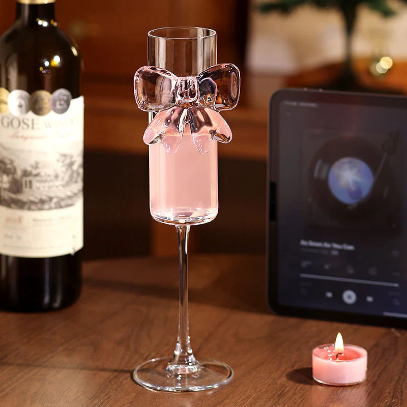 Pink Bow Champagne Glass Set of 2 – Cute Aesthetic Wine Glasses for Co –  Kawaii Store