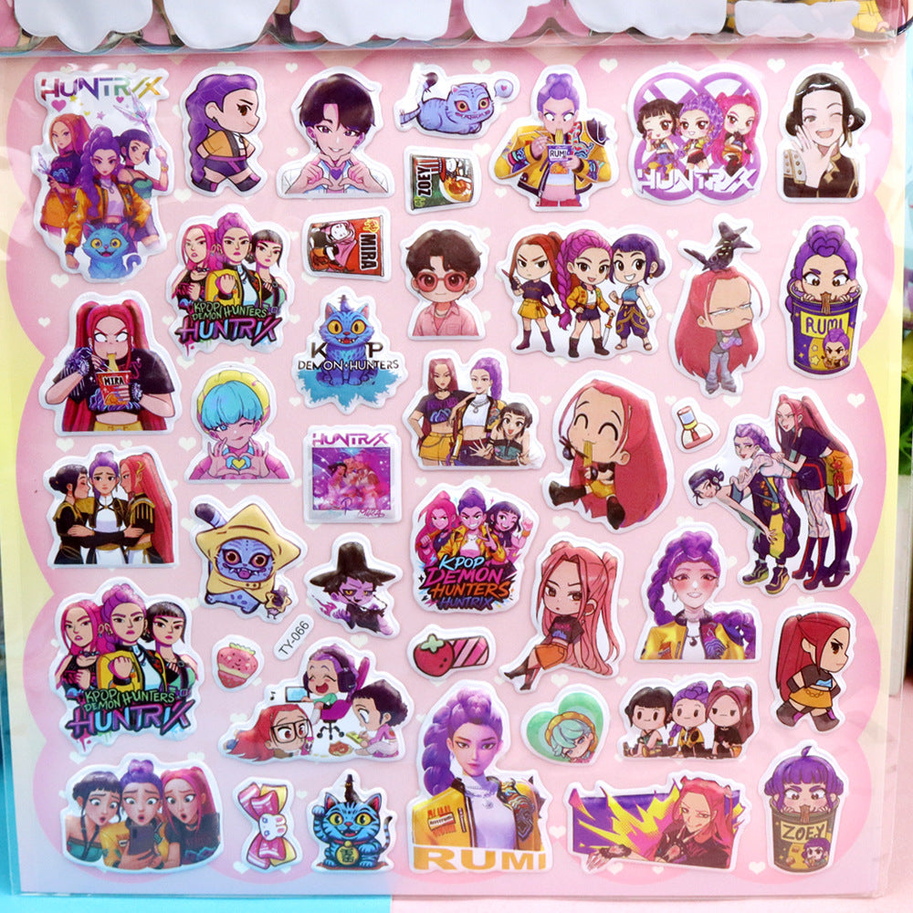 KPOP Demon Hunters Puffy Stickers Pack – 3D Waterproof Cartoon Anime Stickers for Laptop, Phone, Journal, Scrapbook & DIY Decoration