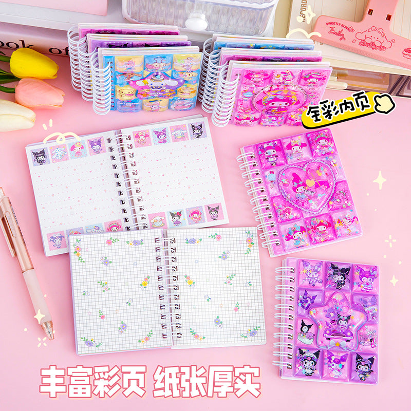 Kawaii Sanrio Shaky Glitter Notebook – Cute Character Series