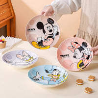 Disney Mickey Mouse & Friends Cartoon Printed Snack Plate – Kids Plastic Dinner Plate | Cute Minnie Mouse, Donald Duck, Daisy Plate | Single Piece Kawaii Tableware