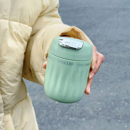 Kawaii Portable Stainless Steel Coffee Cup with Filter – Leakproof Insulated Travel Mug for Tea, Coffee & Hot Drinks