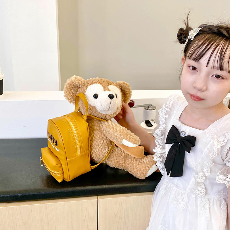 Kawaii Plush Bear Backpack – Cute Teddy Mini Backpack Purse for Girls | Soft Cartoon Plush Bag | Aesthetic Harajuku Style Backpack