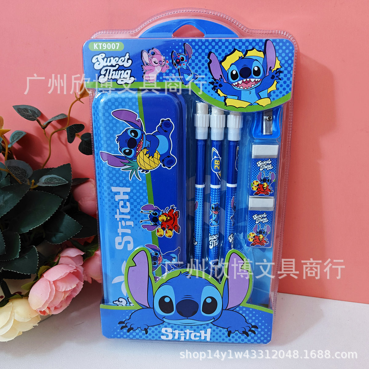 Kawaii Snitch Cartoon Stationery Set for Kids – Pencil Box, Pencils, Sharpener & Eraser School Kit