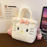 Kawaii Plush Cartoon Character Handbag for Girls – Cute Furry Crossbody Bag | Sanrio & Cartoon Style Shoulder Bag