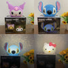 Kawaii Cartoon Character Night Light – Hello Kitty, Kuromi & Stitch LED Lamp for Kids Bedroom, Bedside & Home Decor