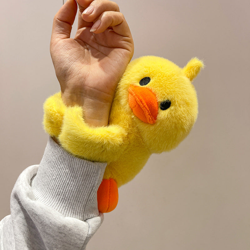 Kawaii Plush Duck Wrist Band | Cute Yellow Duck Soft Toy Bracelet for Kids & Girls