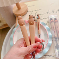 Cute Capybara Stainless Steel Fork & Spoon Set with Case – Kids Lunch Cutlery