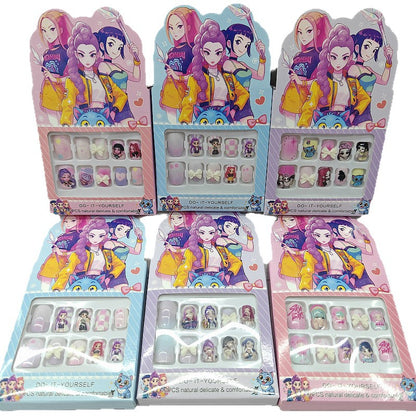 KPOP Demon Hunters Press On Nails Set – Kawaii Reusable Fake Nails for Girls | DIY Cartoon Nail Art Tips
