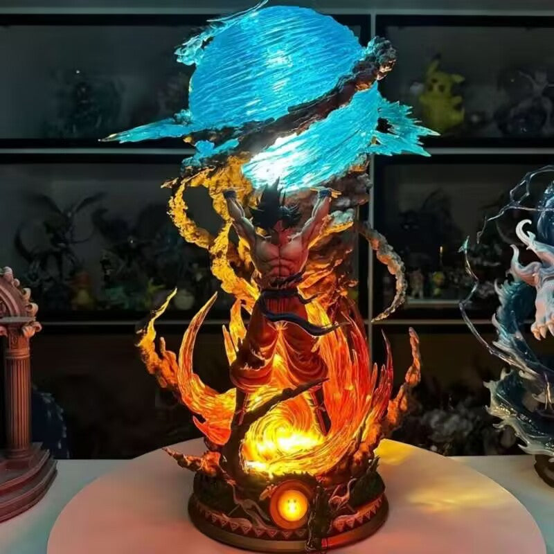 Son Goku Spirit Bomb Anime Action Figure with LED Light – Dragon Ball Z Goku Energy Attack Collectible Statue – 22 CM DBZ Anime Figurine for Fans & Collectors