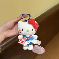 Hello Kitty Plush Keychain with Removable Clothes – Cute Sanrio Soft Toy Bag Charm for Girls