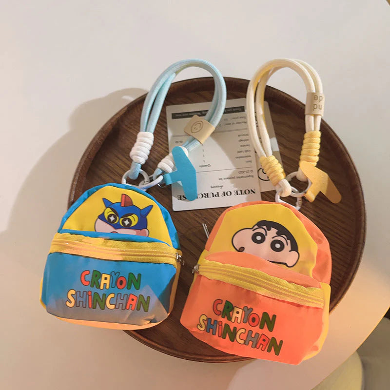 Crayon Shinchan Mini Coin Purse with Keychain – Cute Cartoon Zipper Pouch for Kids & Anime Fans