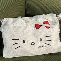 Hello Kitty Large Travel Duffle Bag with Trolley Sleeve | Cute Kawaii Weekend Bag, Gym Bag, Overnight Luggage for Girls & Women