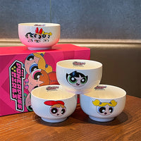Powerpuff Girls Ceramic Bowl Set of 4 | Cartoon Network Official | Cute Kawaii Kids Soup, Rice & Snack Bowls
