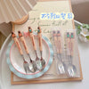 Cute Capybara Stainless Steel Fork & Spoon Set with Case – Kids Lunch Cutlery