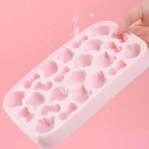 Hello Kitty Silicone Ice Cube Tray Mold – Cute Bow & Kitty Shape Ice Maker for Home, Drinks, Kitchen & Party Use